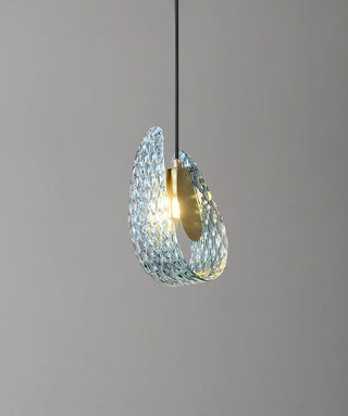 Petal Blue Glass Pendant Light