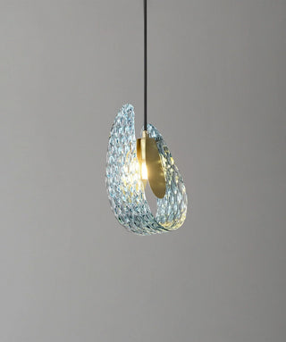 Petal Blue Glass Pendant Light