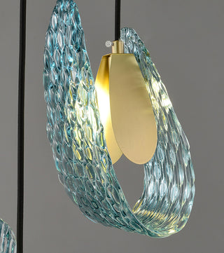 Petal Blue Glass Pendant Light