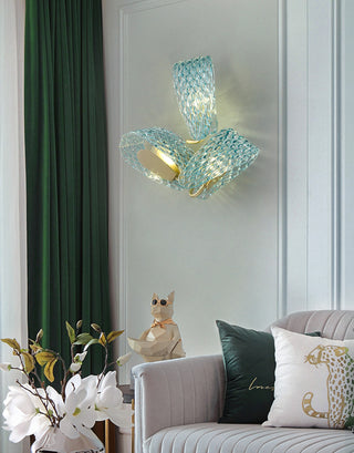 Petal Blue Glass Wall Lamp