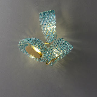 Petal Blue Glass Wall Lamp