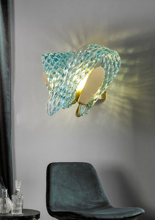 Petal Blue Glass Wall Lamp