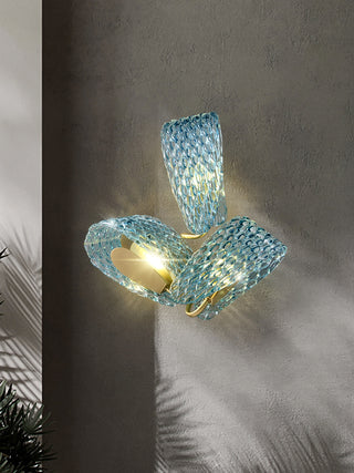 Petal Blue Glass Wall Lamp