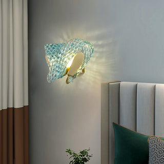 Petal Blue Glass Wall Lamp