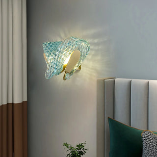 Petal Blue Glass Wall Lamp