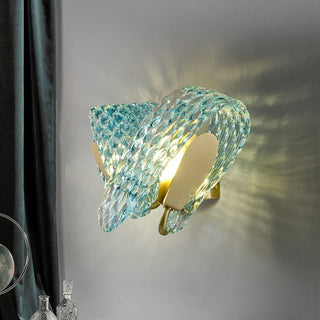 Petal Blue Glass Wall Lamp