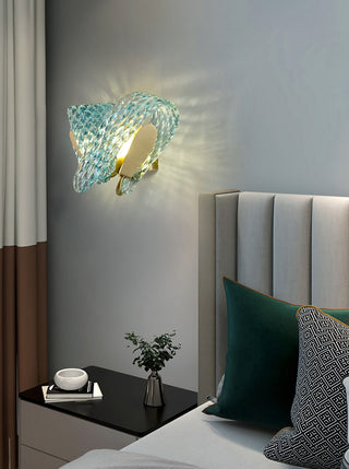 Petal Blue Glass Wall Lamp