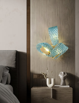 Petal Blue Glass Wall Lamp