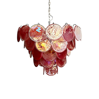 Pink Disk Murano Chandelier