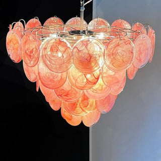 Pink Disk Murano Chandelier