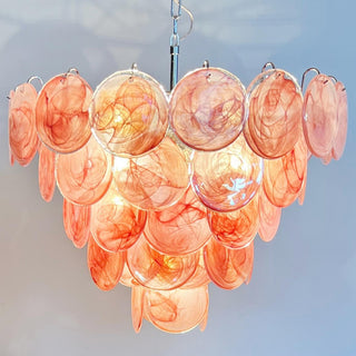 Pink Disk Murano Chandelier