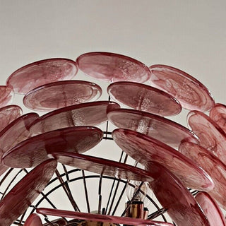 Pink Disk Murano Chandelier