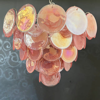 Pink Disk Murano Chandelier