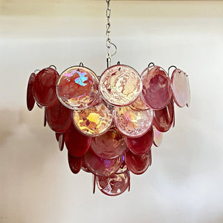 Pink Disk Murano Chandelier