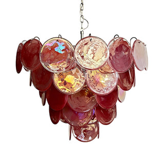 Pink Disk Murano Chandelier