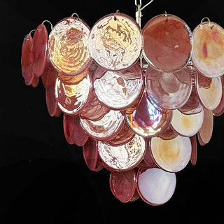 Pink Disk Murano Chandelier