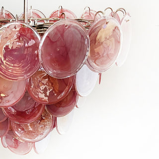 Pink Disk Murano Chandelier