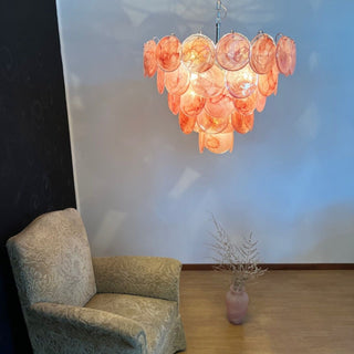 Pink Disk Murano Chandelier