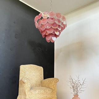 Pink Disk Murano Chandelier