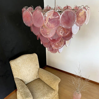 Pink Disk Murano Chandelier