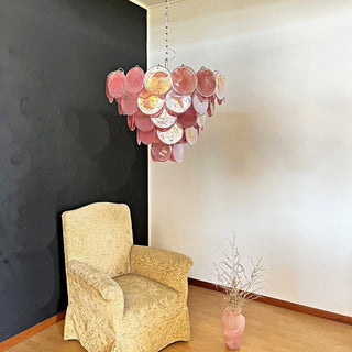 Pink Disk Murano Chandelier