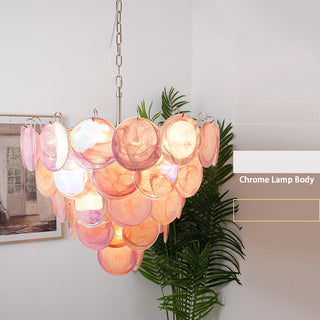 Pink Disk Murano Chandelier