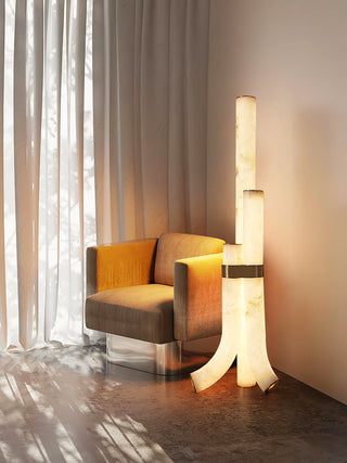 Piped Alabaster Floor Lamp