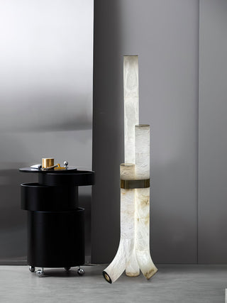 Piped Alabaster Floor Lamp