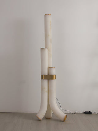 Piped Alabaster Floor Lamp