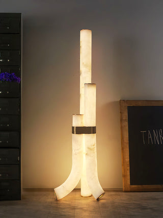 Piped Alabaster Floor Lamp