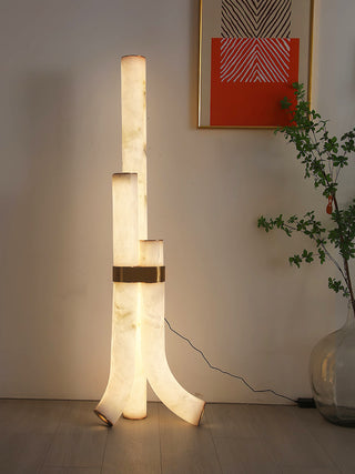 Piped Alabaster Floor Lamp