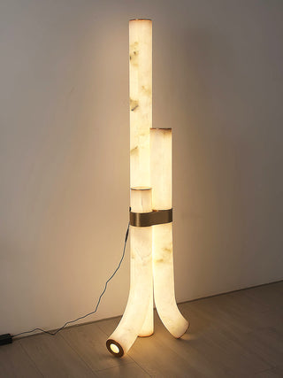 Piped Alabaster Floor Lamp