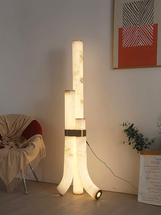 Piped Alabaster Floor Lamp