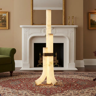 Piped Alabaster Floor Lamp