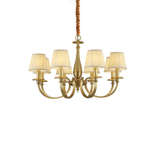 Pleated Brass Chandelier