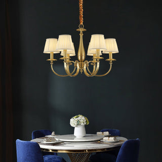 Pleated Brass Chandelier