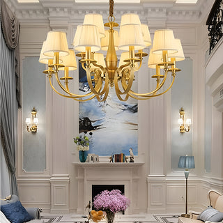 Pleated Brass Chandelier