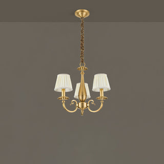 Pleated Brass Chandelier