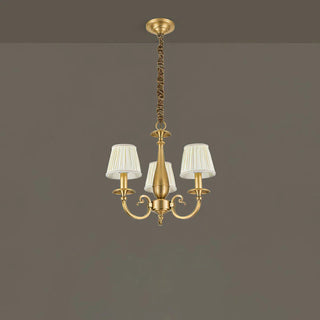 Pleated Brass Chandelier