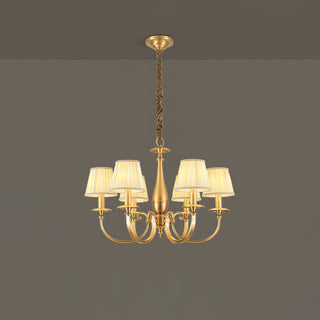 Pleated Brass Chandelier