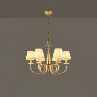 Pleated Brass Chandelier