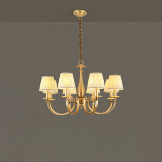 Pleated Brass Chandelier