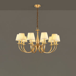 Pleated Brass Chandelier