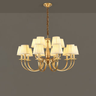 Pleated Brass Chandelier