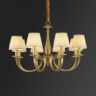 Pleated Brass Chandelier