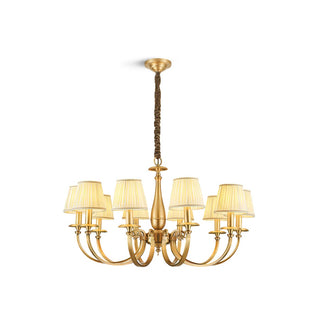 Pleated Brass Chandelier