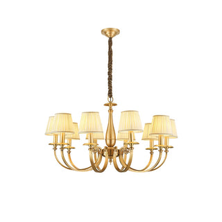 Pleated Brass Chandelier