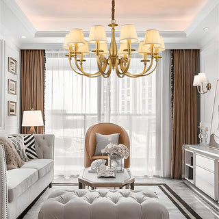 Pleated Brass Chandelier