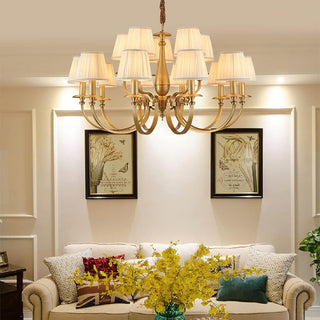 Pleated Brass Chandelier