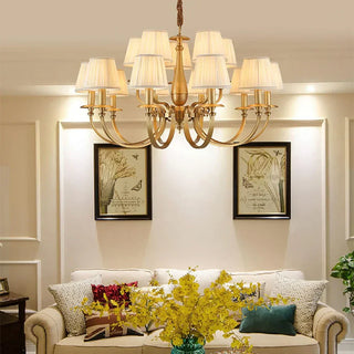 Pleated Brass Chandelier